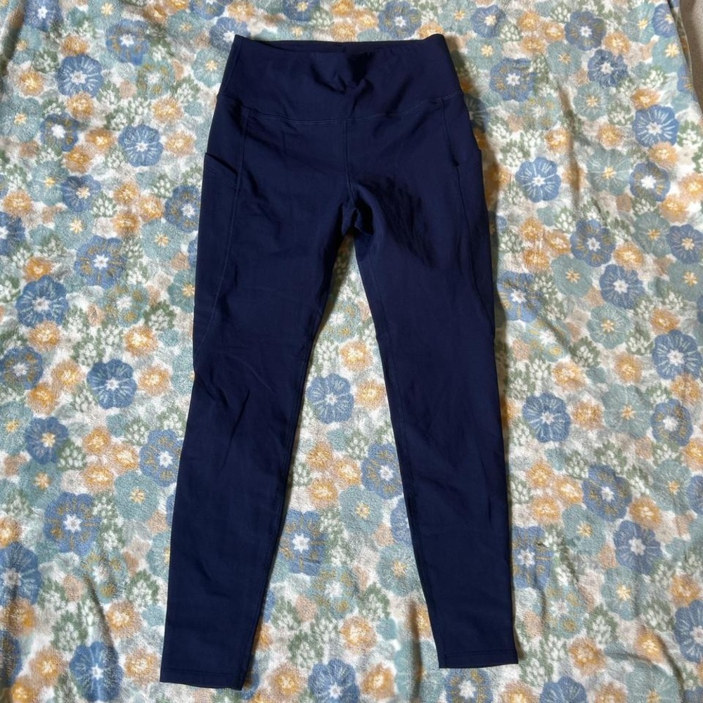Zuty navy blue high-waisted winter leggings with pockets and warm  lining NWT